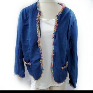 Patchington Blue Denim Blazer Size  Large